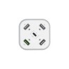 Aisens Cargador de Sobremesa 48W 5 Puertos 3xUSB-A 1xUSB-C 1xUSB QC3.0 - Color Blanco