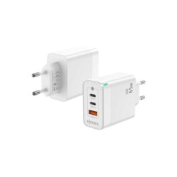 Caricabatterie Aisens GAN 65W - 2xUSB-C PD3.0 QC4.0 - 1xUSB-A QC3.0 - Bianco