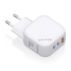 Caricabatterie Aisens GAN 65W - 2xUSB-C PD3.0 QC4.0 - 1xUSB-A QC3.0