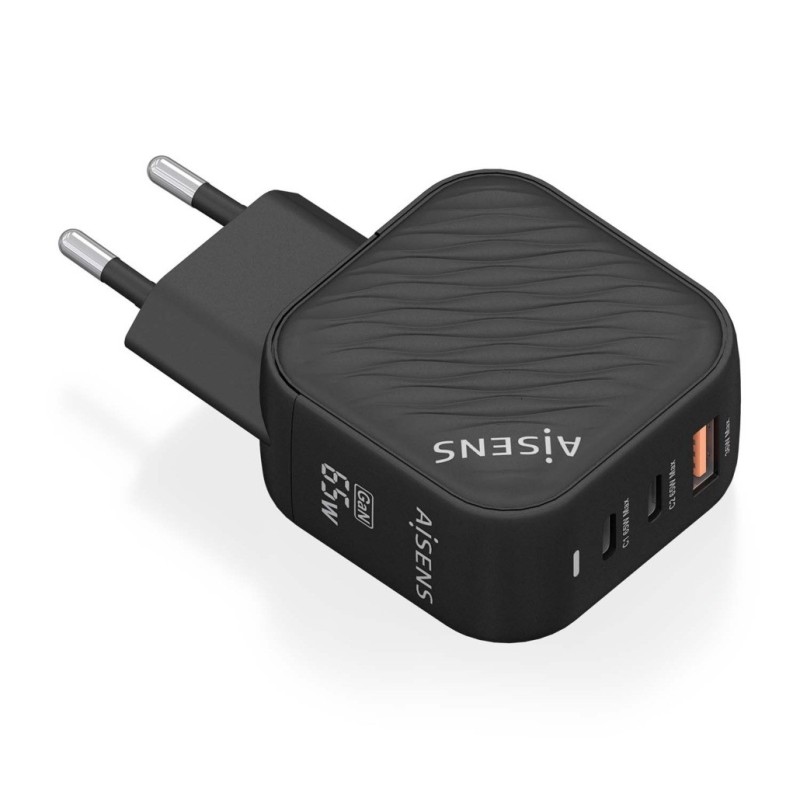Caricabatterie Aisens GAN 65W - 2xUSB-C PD3.0 QC4.0 - 1xUSB-A QC3.0 Caricabatterie Aisens GAN 65W - 2xUSB-C PD3.0 QC4.0 - 1xUSB-A QC3.0