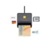 Aisens Lector de Tarjeta Inteligente DNI con Lector de Tarjetas SIM - SD - Micro SD - MMC - RS-MMC - MMC Micro - Color Negro