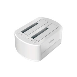 Aisens Dual Bay Docking Station ASDS-D02W SATA 2.5/3.5 a USB 3.0/3.1 Gen1 - Clone - Bianco