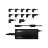 Aisens Caricatore Multitensione Automatico Universale per Laptop 90W con 12 Connettori + USB-A QC.3.0 - Colore Nero