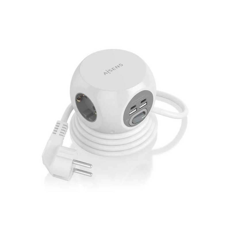 Aisens Regleta de Enchufes Sobremesa Multifuncion con 3 Tomas + 2xUSB-C - 2xUSB-A - 1.4m - Color Blanco Aisens Regleta de Enchufes Sobremesa Multifuncion con 3 Tomas + 2xUSB-C - 2xUSB-A - 1.4m - Color Blanco