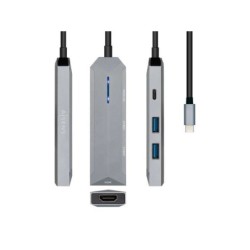 Aisens USB-C Dock 4 in 1 - Da USB-C a 1xHDMI - 2xUSB - 1xPD - 15 cm - Colore Grigio