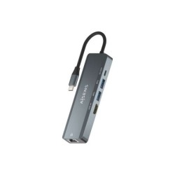 Aisens USB-C Dock 5 en 1 - USB-C a 1xHDMI - 1xRJ45 - 2xUSB - 1xpd - 15cm - Color Gris