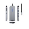 Aisens USB-C Dock 8 en 1 - USB-C a 1xHDMI - 1xRJ45 - 3xUSB - 1xPD - 1xSD - 1xMICRO SD - 15cm - Color Gris