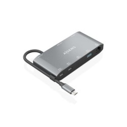 Aisens USB-C Dock 8 en 1 - USB-C a 1xHDMI - 1xVGA - 1xRJ45 - 2xUSB-A - 2xUSB-C 5G - 1xUSB-C PD - 20cm - Color Gris