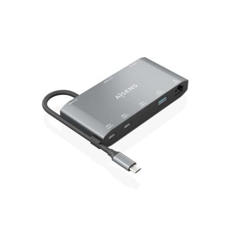 Aisens USB-C Dock 8 in 1 - Da USB-C a 1xHDMI - 1xVGA - 1xRJ45 - 2xUSB-A - 2xUSB-C 5G - 1xUSB-C PD - 20cm - Colore Grigio