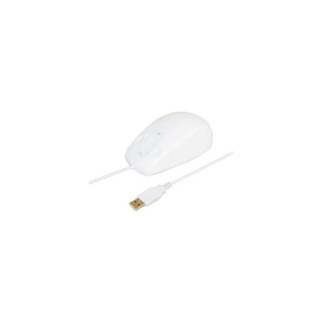 Mouse USB Urban Factory Sanee 800 dpi - 2 pulsanti touch clic e scorrimento - Antibatterico - Cavo da 1,80 m - Colore bianco