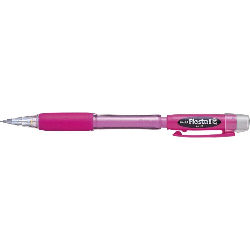 Pentel Fiesta II Portaminas HB 0.7mm con Goma - Incluye 2 Recargas - Grip de Goma - Diseño Ergonomico - Color Rosa Pentel Fiesta II Portaminas HB 0.7mm con Goma - Incluye 2 Recargas - Grip de Goma - Diseño Ergonomico - Color Rosa