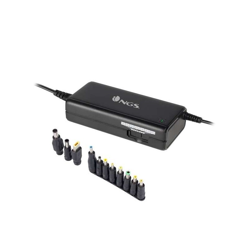 Caricabatteria Universale per Laptop NGS Ban 90W - 11 Adattatori - Voltaggio 12-20V - Indicatore LED Caricabatteria Universale per Laptop NGS Ban 90W - 11 Adattatori - Voltaggio 12-20V - Indicatore LED