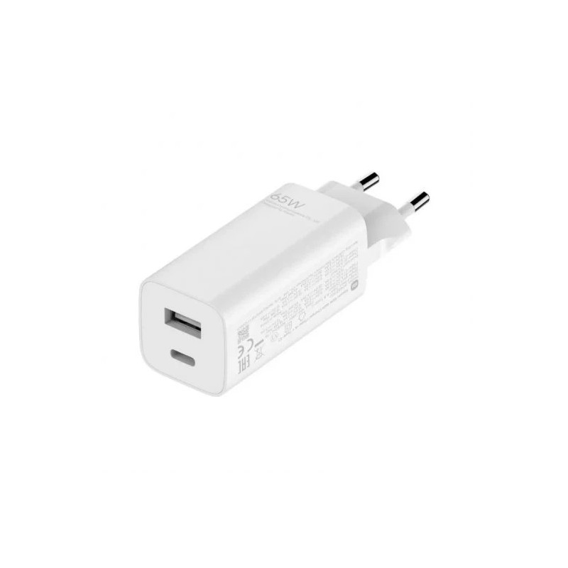 Caricabatterie rapido da muro Xiaomi Mi 65W per smartphone con tecnologia GaN 1x USB-C, 1x USB-A Caricabatterie rapido da muro Xiaomi Mi 65W per smartphone con tecnologia GaN 1x USB-C, 1x USB-A