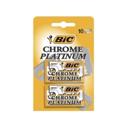 Bic Chrome Platinum Pack de 2 Cajas de 5 Hojas de Afeitar Doble Filo