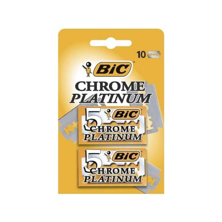 Bic Chrome Platinum Confezione da 2 Scatole da 5 Lamette per Rasoio Double Edge