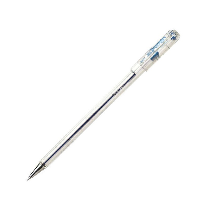 Pentel SuperB Boligrafo de Bola - Punta Fina 0.7mm - Trazo 0.35mm - Tinta con Base de Aceite - Color Azul