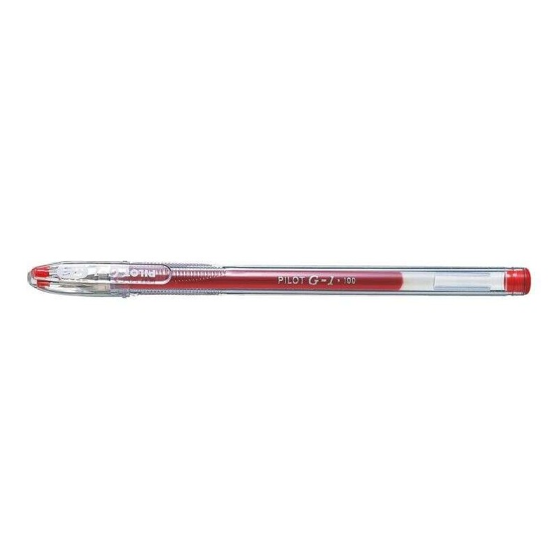 Pilot Boligrafo de Gel G1 - Recargable - Punta de Bola 0.5mm - Trazo 0.3mm - Cuerpo Transparente - Color Rojo