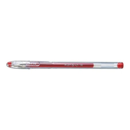 Pilot Boligrafo de Gel G1 - Recargable - Punta de Bola 0.5mm - Trazo 0.3mm - Cuerpo Transparente - Color Rojo