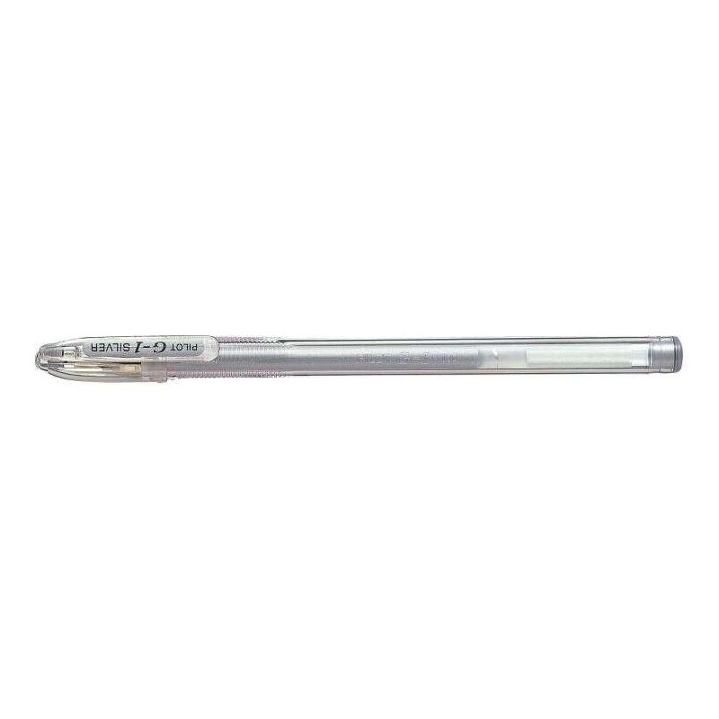 Pilot Boligrafo de Gel G1 - Recargable - Punta de Bola 0.7mm - Trazo 0.32mm - Cuerpo Transparente - Color Plata Pilot Boligrafo de Gel G1 - Recargable - Punta de Bola 0.7mm - Trazo 0.32mm - Cuerpo Transparente - Color Plata