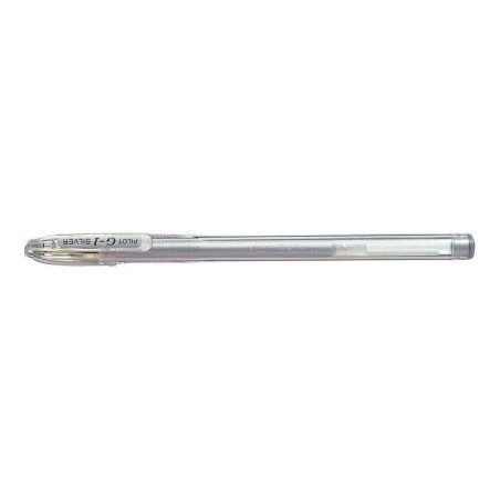 Pilot Boligrafo de Gel G1 - Recargable - Punta de Bola 0.7mm - Trazo 0.32mm - Cuerpo Transparente - Color Plata