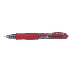 Penna gel retrattile Pilot G2 Pixie XS - Punta sferica rotonda 0,7 mm - Corsa 0,32 mm - Impugnatura ergonomica - Colore rosso sc