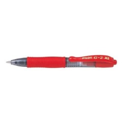 Penna gel retrattile Pilot G2 Pixie XS - Punta sferica tonda 0,7 mm - Corsa 0,32 mm - Impugnatura ergonomica - Colore rosso 12pz