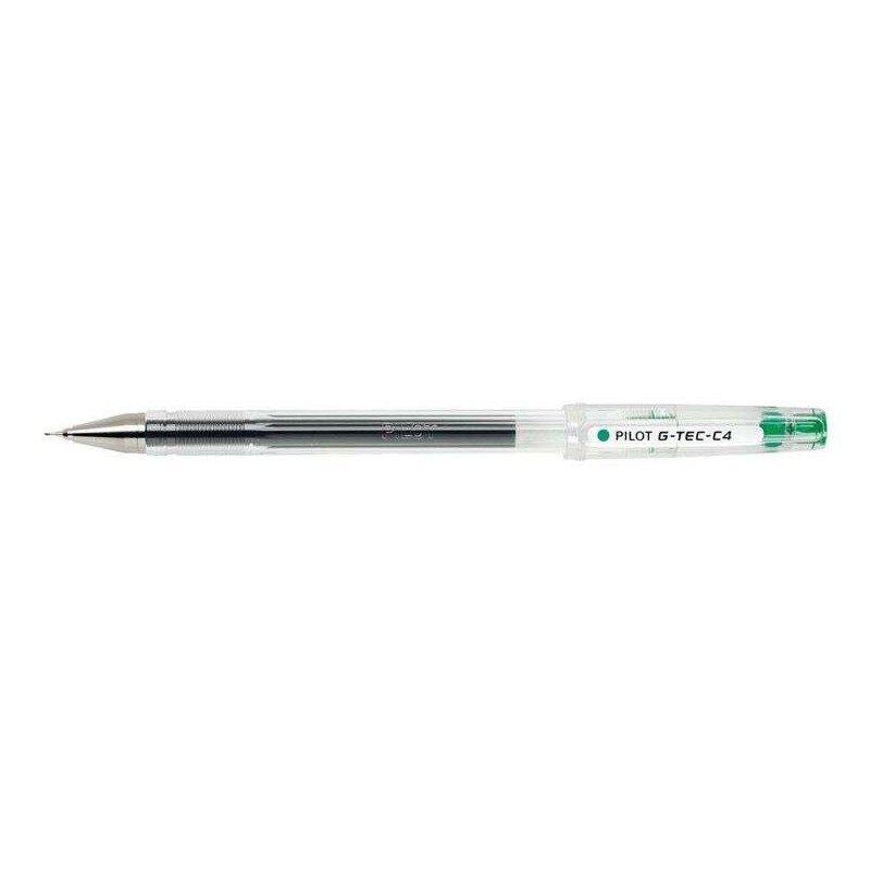 Pilot Boligrafo de Gel G-Tec C4 - Extra Fino - Recargable - Punta de Bola 0.4mm - Trazo 0.2mm - Color Verde Pilot Boligrafo de Gel G-Tec C4 - Extra Fino - Recargable - Punta de Bola 0.4mm - Trazo 0.2mm - Color Verde