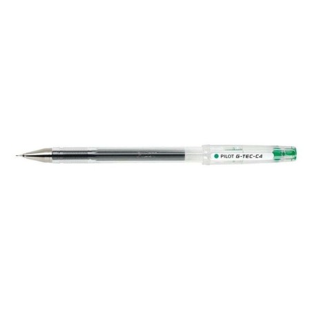 Pilot Boligrafo de Gel G-Tec C4 - Extra Fino - Recargable - Punta de Bola 0.4mm - Trazo 0.2mm - Color Verde