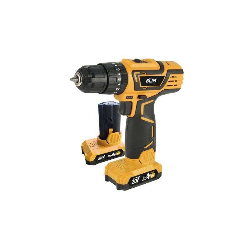 Trapano a percussione a batteria Blim 20V 2Ah - Include 2 batterie - Coppia massima 32 Nm - 2 velocità 0-400/0-1500 giri/min - C Trapano a percussione a batteria Blim 20V 2Ah - Include 2 batterie - Coppia massima 32 Nm - 2 velocità 0-400/0-1500 giri/min - C