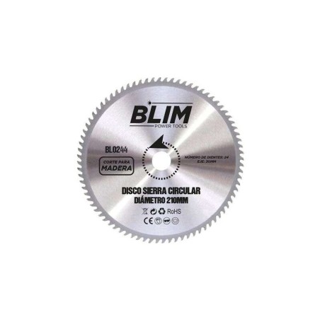 Disco da Taglio per Legno Blim per Sega 210mm - 24 Denti con Rivestimento in Carburo di Tungsteno