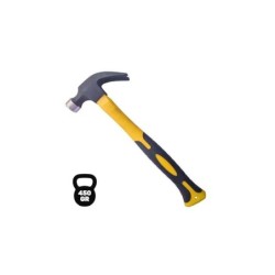 Blim Martillo de Oreja Tipo Americano - Peso 450 Gr - Cabeza de Acero Forjado - Mango de Fibra de Vidrio - Color Negro