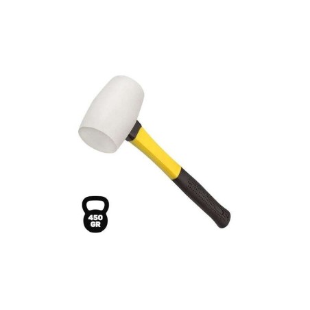 Blim Mazo para Trabajos Delicados - Peso 450 G - Cabeza de Caucho - Mango de Fibra - Color Blanco