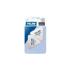 Milan 428 Confezione da 2 Gomme Triangolari - Pangrattato - Gomma Sintetica Morbida - Colore Bianco