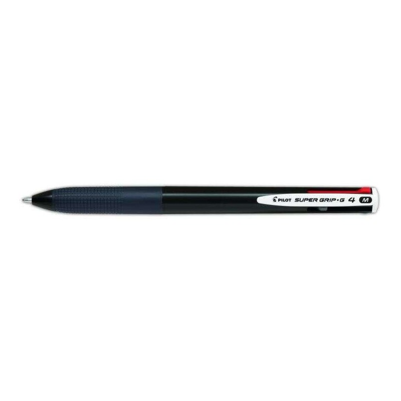 Penna a sfera retrattile Pilot Super Grip G4 - 4 colori - Punta da 1,0 mm - Corsa da 0,27 mm - Corpo nero 12pz 12pz Penna a sfera retrattile Pilot Super Grip G4 - 4 colori - Punta da 1,0 mm - Corsa da 0,27 mm - Corpo nero 12pz 12pz