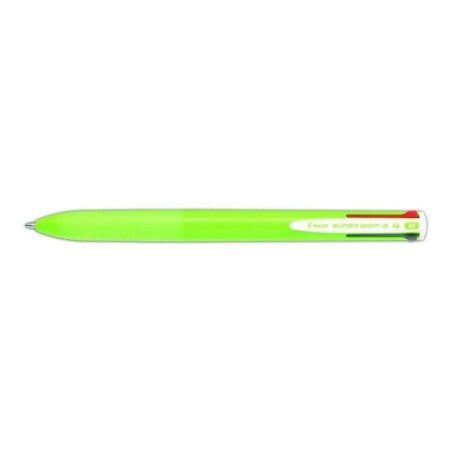 Penna a sfera retrattile Pilot Super Grip G4 - 4 colori - Punta da 1,0 mm - Corsa da 0,27 mm - Corpo verde lime 12pz 12pz