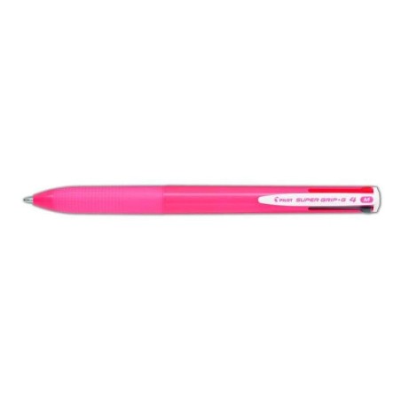Pilot Boligrafo de Bola Retractil Super Grip G4 - 4 Colores - Punta 1.0mm - Trazo 0.27mm - Cuerpo Rosa