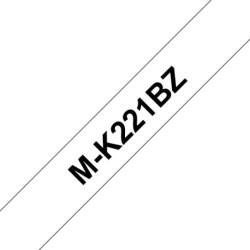 Nastro per etichette generico non laminato Brother MK221BZ - Testo nero su sfondo bianco - Larghezza 9 mm x 8 metri