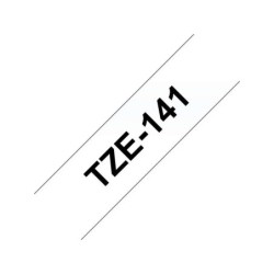 Nastro per etichette laminato generico Brother TZe141 - Testo nero su sfondo trasparente - Larghezza 18 mm x 8 metri