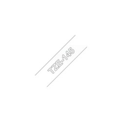 Nastro per etichette laminato generico Brother TZe145 - Testo bianco su sfondo trasparente - Larghezza 18 mm x 8 metri