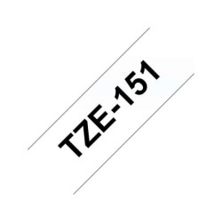Nastro per etichette laminato generico Brother TZe151 - Testo nero su sfondo trasparente - Larghezza 24 mm x 8 metri