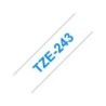 Nastro per etichette laminato generico Brother TZe243 - Testo blu su sfondo bianco - Larghezza 18 mm x 8 metri