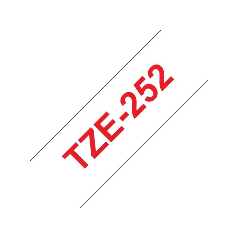 Nastro per etichette laminato generico Brother TZe252 - Testo rosso su sfondo bianco - Larghezza 24 mm x 8 metri Nastro per etichette laminato generico Brother TZe252 - Testo rosso su sfondo bianco - Larghezza 24 mm x 8 metri