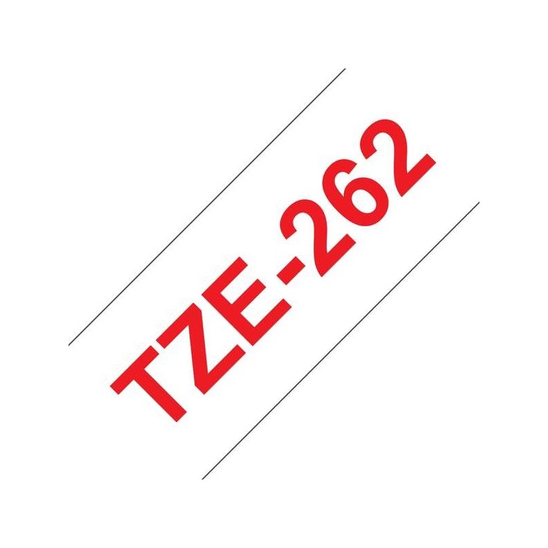 Nastro per etichette laminato generico Brother TZe262 - Testo rosso su sfondo bianco - Larghezza 36 mm x 8 metri Nastro per etichette laminato generico Brother TZe262 - Testo rosso su sfondo bianco - Larghezza 36 mm x 8 metri