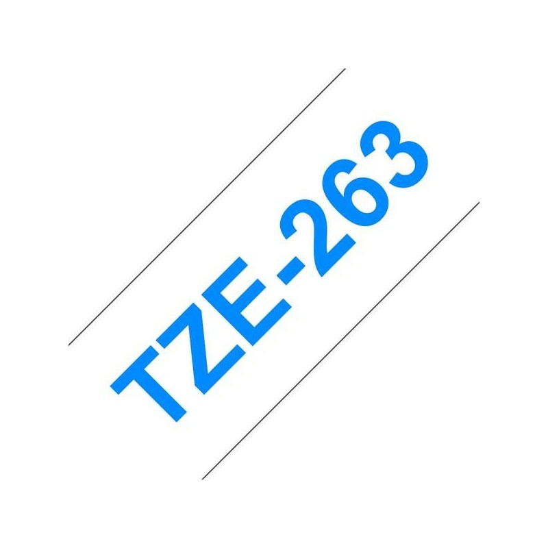 Nastro per etichette laminato generico Brother TZe263 - Testo blu su sfondo bianco - Larghezza 36 mm x 8 metri Nastro per etichette laminato generico Brother TZe263 - Testo blu su sfondo bianco - Larghezza 36 mm x 8 metri