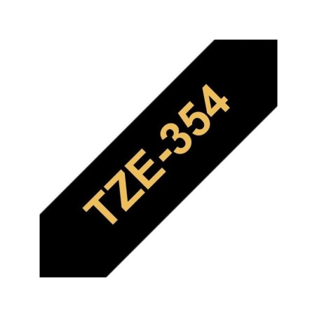 Nastro per etichette laminato generico Brother TZe354 - Testo dorato su sfondo nero - Larghezza 24 mm x 8 metri