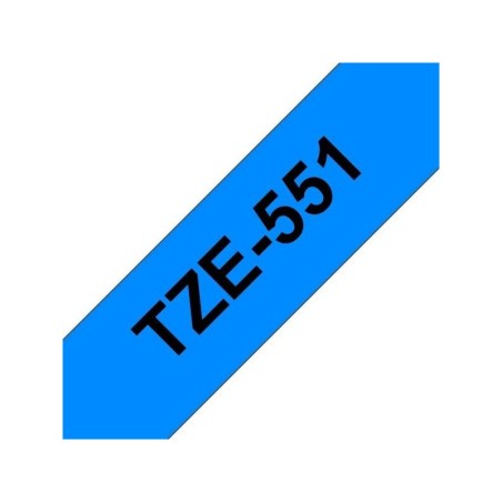 Nastro per etichette laminato generico Brother TZe551 - Testo nero su sfondo blu - Larghezza 24 mm x 8 metri
