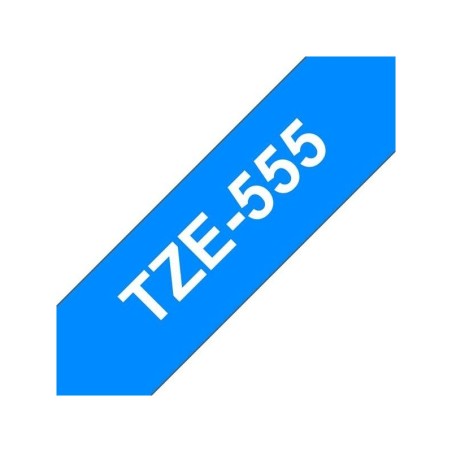 Nastro per etichette laminato generico Brother TZe555 - Testo bianco su sfondo blu - Larghezza 24 mm x 8 metri