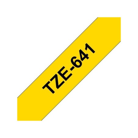 Nastro per etichette laminato generico Brother TZe641 - Testo nero su sfondo giallo - Larghezza 18 mm x 8 metri