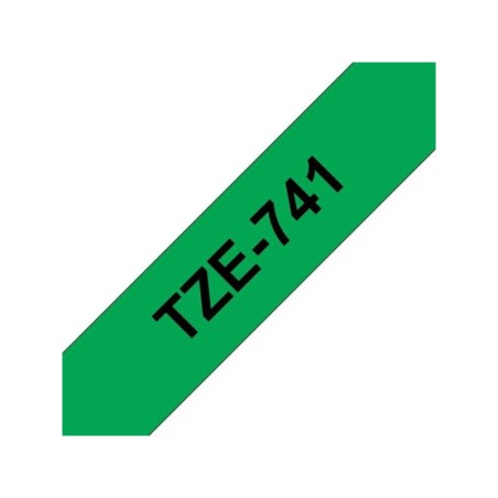 Nastro per etichette laminato generico Brother TZe741 - Testo nero su sfondo verde - Larghezza 18 mm x 8 metri