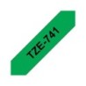 Nastro per etichette laminato generico Brother TZe741 - Testo nero su sfondo verde - Larghezza 18 mm x 8 metri